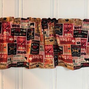 (2) Custom Barbecue Window Valances, kitchen Camper Home Decor USA made